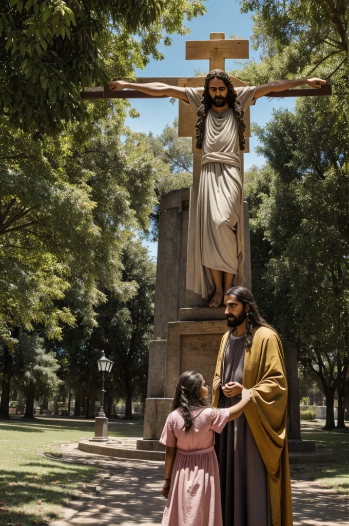 Jesucristo abrazando a su hija en pardera