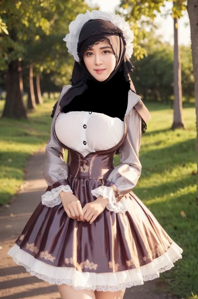 50 years Old, Hijab Indonesian mature woman, Big Tits : 66.9, Gamis, Breast out from her clothes : 1.9, at doctor office, Dark light, at Nighttime