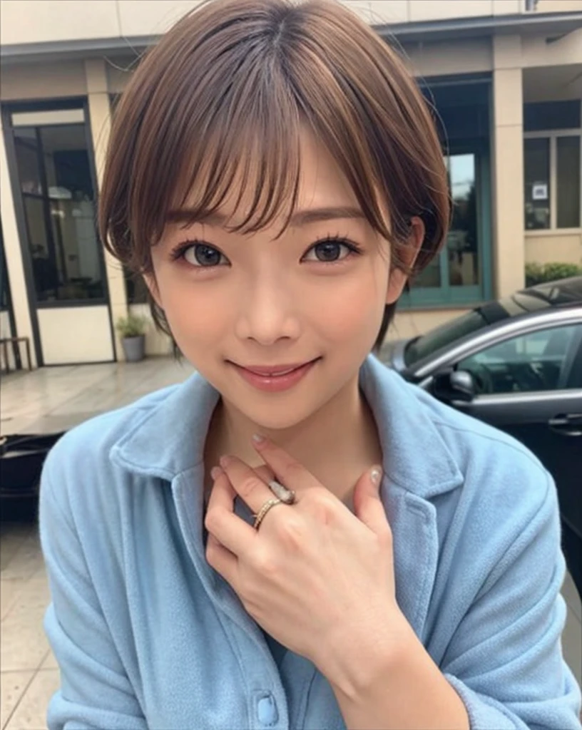 ((Best Quality, 8K, masutepiece :1.3)), Sharp Focus :1.2, beautiful mature women, 48yo, A MILF, ((Loose knit shirt)), downbrouse, ((Leaning forward)), (Huge breasts), (Smile:1.15), Highly detailed face and skin texture, Detailed eyes, (Round face:1.4), Shop at the morning market1.5、Capturing the whole body from a distance2.0