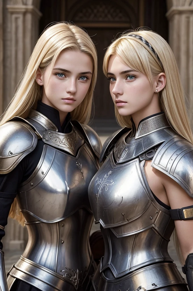 Blond girls white Womans. Armor Black Womans fight sword Womans in african