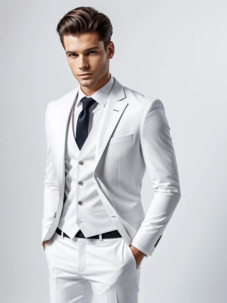 A man wearing a white suit.