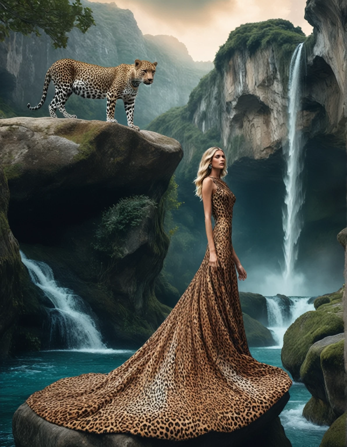 (((cowboy shot:1.5)))photo of a 30 years old (MarilynMonroe), , modelshoot style, (extremely detailed), (CG unity 8k wallpaper), Intricate, High Detail, Sharp focus, dramatic, ((photorealistic)), (((background A breathtaking, towering waterfall surrounded by mist and lush, green foliage))), ((posing for a photo)), (detailed pupils:1.2),warm smile, suntan, bronze skin, (full body shot, 8k, RAW photo, best quality, depth of field, ultra high res:1.2), (absurdres, intricate, photorealistic, masterpiece, ultra-detailed:1.3, cinematic lighting), shot at eye level, photography on a Fujifilm X-T4 with a 50mm lens, indoors, modelstyle photography setting,(from behind back view, small waist, medium hips, medium perfect ass, prominent ass sticking out:1.5), (straddling),wide depth of field,( very long (Burgundy):1.5) hair, (realistic:1.5), glossy lips, soft skin, elegant makeup,wearing (metallic silver ) (zebra print strapless dress:1.5)<lora:Strapless_Dress_ZebraPrint_By_Stable_Yogi:0.65>zebra print wide hat, bare shoulders, , zebra print choker,
