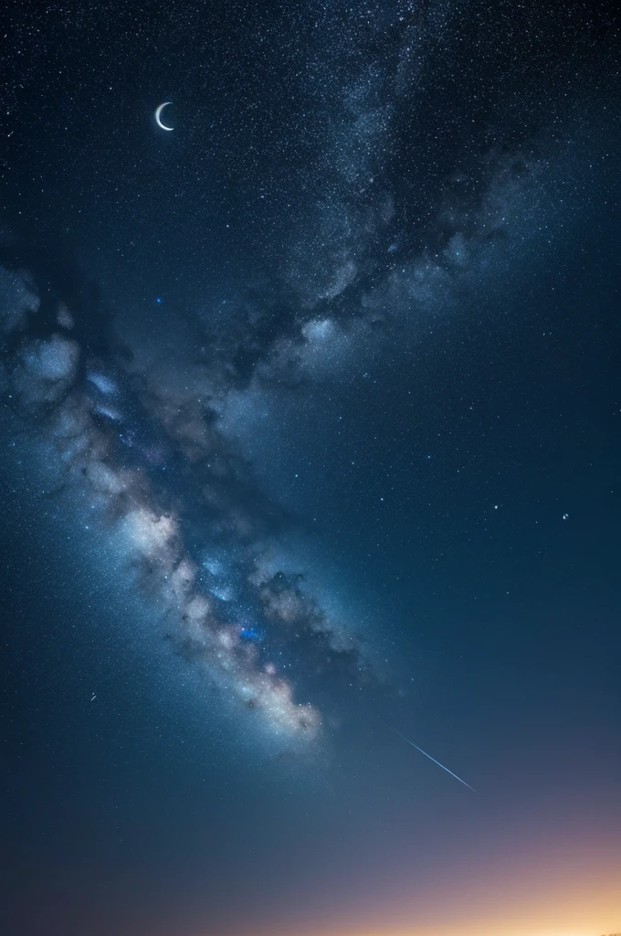Generate image of starry sky and full moon