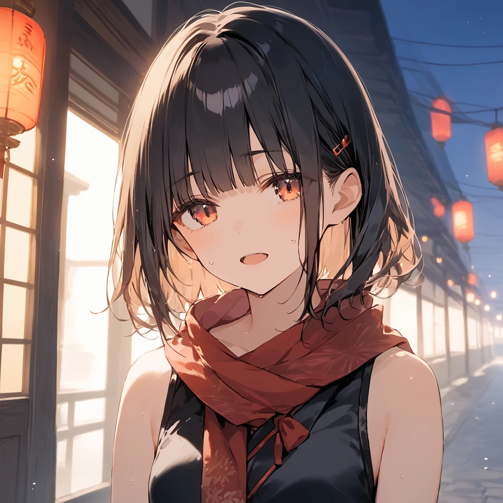 score_9, score_8_up, score_7_up, source_anime, best quality, masterpiece,ultra-detailed,official art, absurdres, highres, waifu2x, break,1girl, ninja, short hair, blunt bangs, small breasts,beautiful detailed eyes, sleeveless, scarf, sweat, in mission, open mouth, (yawn:0.3), sleepily, night, outdoors, break,(clear line illustration:1.2),very high resolution, very aesthetic, super detailed skin, Best cinematic lighting powered by famous artist, 8k,cute picture,beauty illustration,photoshop_(medium),,(Detailed Lighting),best anime 8k konachan wallpaper, pixiv contest winner,