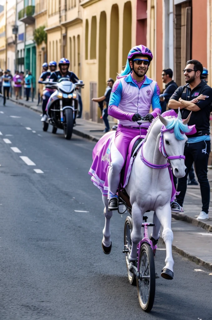 Carrera de unicornios con ruedas 