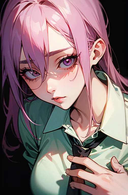 Cool women、sexy、Center of chest、Rize from Chainsaw Man、beauty、Yandere、、Face close-up、Kiss with your eyes closed、