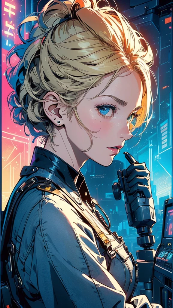(((masterpiece, highest quality))),(((solo:1.2))),(((1girl:1.2))),32k wallpaper, very detailed, poster, vintage science fiction,(((((geometric cinematic movie poster))))), (bauhaus), shape,(((abstract))),(mid century modern),movie poster,(((((portfolio))))),(((((Close-up))))),(((((bust up))))),((((more various angle)))),(((highlight))),Vast landscape,((((heterochromia)))),(((complete. detailed face))),((((Extremely talented)))),(((((most complicated machine))))),(((genius mechanic))),((Overall colorfully)),neon sign