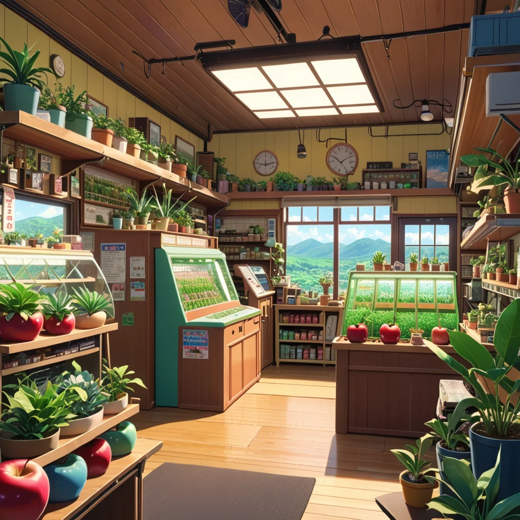 ((anime:1.4,illustration)),(masterpiece, top quality, best quality),(ultra-detailed, absolutely resolution),((16k, high res)), (((a miniature of a model of a plants shop inside an apple, incredibly detailed, a microscopic photo, photorealism)) ((cosy lofi illustration:1.4)), ((anime:1.4, illustration)),(masterpiece, top quality, best quality),(ultra-detailed, absolutely resolution),((16k, high res)) BREAK {lofi art, style of Laurie Greasley, style of Makoto Shinkai, anime aesthetic}, BREAK { (produces images with information than 40 million pixels with cinematic-like detailed textures shot on a Sony SLR).}