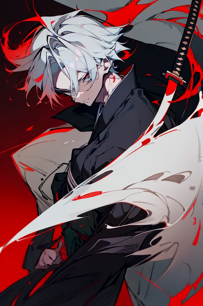a close up of a person with a sword and a guy with a red dress, handsome guy in demon slayer art, best anime character design, detailed anime character art, anime character; full body art, anime character design a death god, character adoptable, handsome japanese demon boy, bloody + concept art, official character art, onmyoji detailed art, beautiful male god of death a close up of a person in a black dress with a gold belt, flowing white robes, white haired deity, genshin impact character, golden-black robes, picture of a male samurai and death god, d&d dark sun character art, official character art, portrait of ororo munroe, holding a katana, holding a katana, holding a katana, holding a katana, holding a katana, bloody, bloody, bloody, bloody, red effects, red effects, red effects