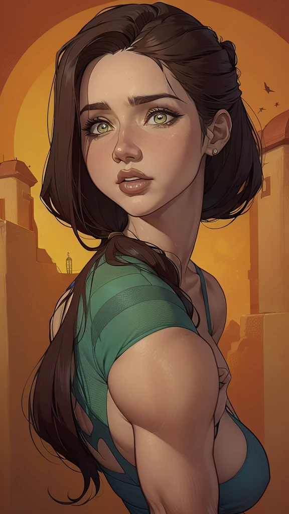 uma mulher com longos cabelos pretos e camisa azul com uma estrela no peito, linda arte digital, beautiful digital illustration, Arte digital realista em 4K, Arte digital realista em 4K, linda pintura digital, linda pintura digital, stunning digital illustration, Alena Aenami e Artgerm, belo retrato detalhado, linda pintura de personagem, pintura real de personagens altamente detalhado, arte digital detalhada fofa, Fan art horror character design portrait, beautiful curly black hair digital illustration high quality portrait, arte em quadrinhos, retrato do design do personagem, Naked busty woman with medium breasts cartoon style female character Geena Davis mercenary warrior Female character Queen Anna of Arendelle with battle scars Cartoon image of a woman .Ilustra??o estilo desenho animado, estilo de arte dos desenhos animados, estilo de arte dos desenhos animados, digital illustration style, design de personagens altamente detalhado, arte digital detalhada coragem, Forest Fan Art, Design de personagens de retrato, beautiful digital illustration, retrato de alta qualidade, Arte em quadrinhos, mulher jovem cabelo com transas lindas . Queen Anna of ArendelleBeautiful lined eyes Medium large bust and wonderful sexy clothes. sunrise bright wish image expression,Star, heart, Spectral rainbow, Fundo, cabelo chique lavanda branco menta, macio, Idiomas mistos_SMS, (Fundo bonito e claro:1.2),, Pintura de fantasia , Olho de renda com alto detalhe, long braids, braid, universo, Galaxy, cabelo longo, penteado legal, o fluxo, como, como, cabelo super fino, melhor qualidade, alta qualidade, high resolution, Aprimoramento de detalhes, ((a imagem mais linda in the world)), Obra de arte, melhor qualidade, alta qualidadeAprimoramento de detalhes, ((a imagem mais linda ), cabelo brilhante, Estampas de vestidos super chiques, Flores stamp, Mesh pantyhose,, waist-to-head illustration, Rainha 