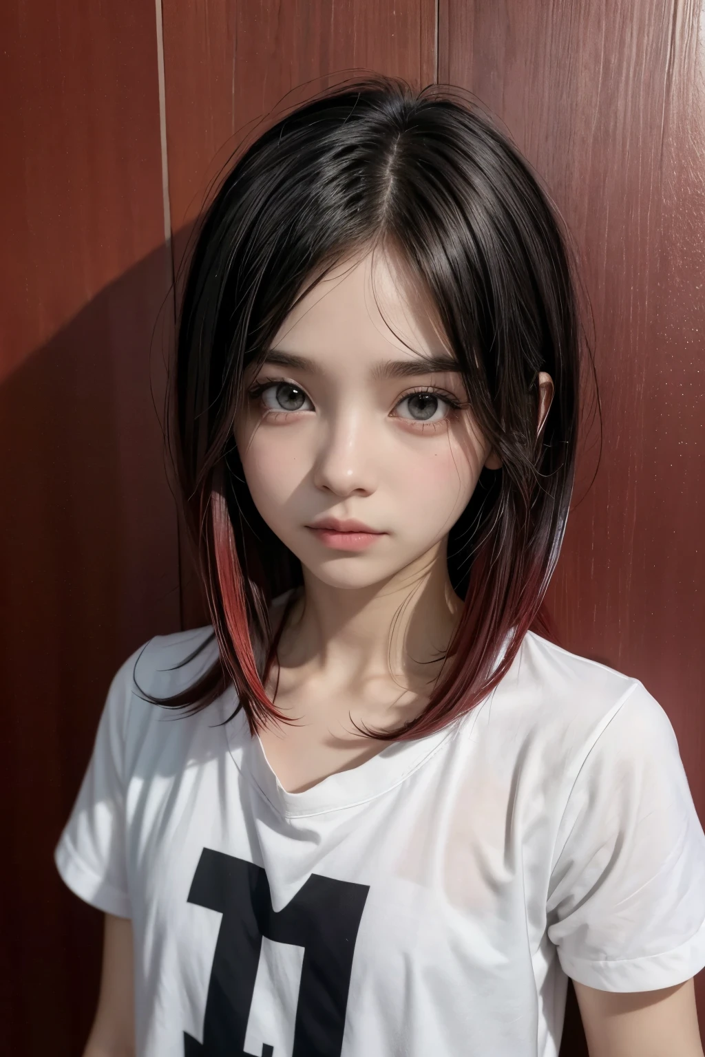 Boku no hero cabelo preto olhos vermelhos,chifre pequeno e vermelho, individualidade magia