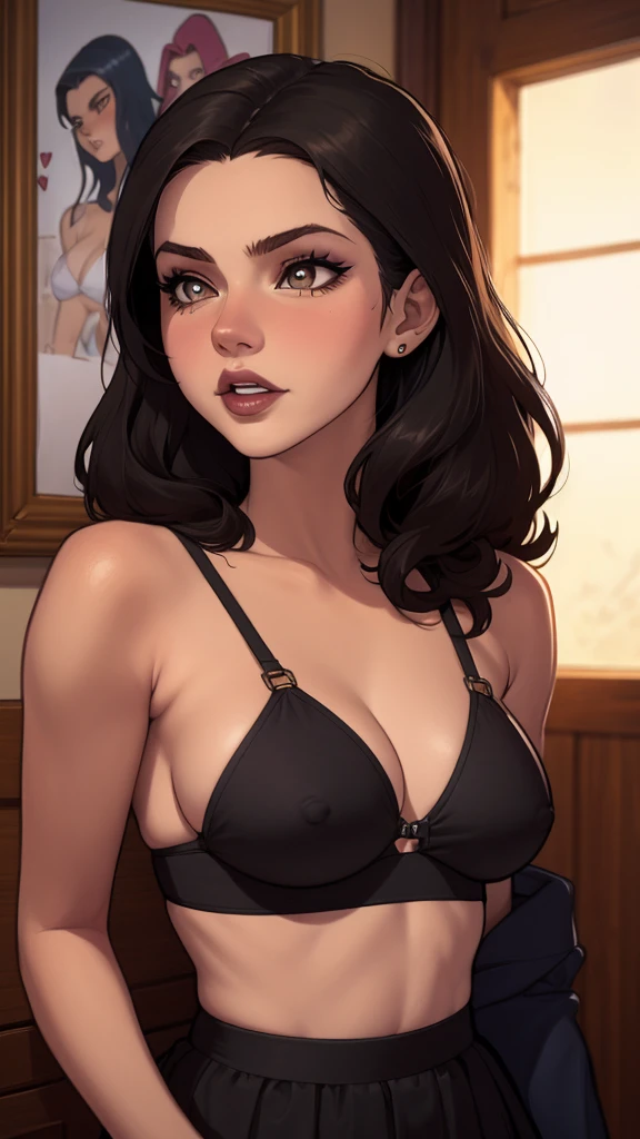 A closeup of a woman in a black top and a black bra, estilo de arte de charlie bowater, Estilo Charlie Bowater, retrato de vampiro, arte do personagem charlie bowater, Alena Aenami e Artgerm, Neoartcore e Charlie Bowater, Charlie Bowater cores ricas e profundas, lazy art style, Artgerm e Tom Bagshawum close de uma mulher com longos cabelos pretos e um colar, amoranto, Bela Delfina, mais conhecido como amoranto, Kailee Mandel, cabelo preto e olhos grandes, profile picture with headshot, jovem linda amoranto, pale and glowing skin, retrato de alta qualidade, com cabelos longos e olhos penetrantes, skin pale as ivory, Sydney Hanson mode white skin tone close-up portrait cartoon style GTA style digital illustration of a woman in a black dress and black hair, linda rainha vampira, linda rainha feminina vampira, gothic maiden, very beautiful gothic top model, beautiful vampira feminina, goth girl, goth girl, gothic maiden of the dark, Gothic style, gothic woman, gothic clothes, gothic outfit, moda vampiro, vampira feminina, wearing a gothic dress Close up of a woman with long hair and a sweater, cabelo castanho encaracolado, linda modelo, retrato de alta qualidade, medium portrait soft light, parece a jovem liv tyler, retrato colorido, linda mulher, cabelo loiro cacheado | d & d, beautiful portrait lighting, uma linda jovem, modelo muito lindo, Retrato de 50mm, medium to long brown curly hair, close-up of a person wearing tie and sweater;, Hermione Granger, inspirado em Hermione Hammond, hermione, Emma Watson as Hermione Granger, Ema!! watson!!, Emma Watson as harry potter, Emma Watson as driada, Emma Watson, portrait photo of Emma Watson, photo of Emma Watson, movie still of Emma Watson, with the face of Emma Watsona cartoon of a woman in a bikini and panties, CO Commission, commission for high resolution, realistic bikini, garota anime sedutora, nico robin, artgerm extremamente detalhado, fofosexyrobutts, Kate Bi