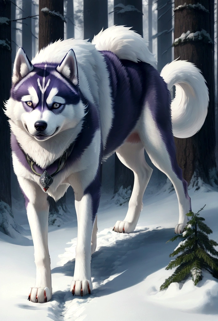 Siberian husky in the forest.Rin々A good appearance