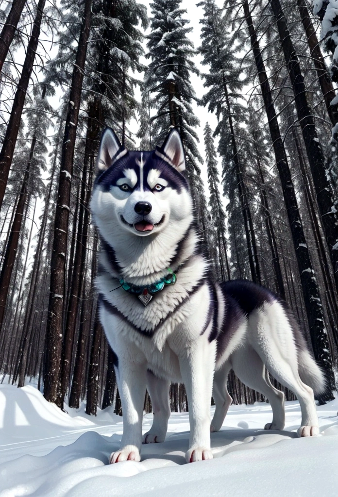 Siberian husky in the forest.Rin々A good appearance
