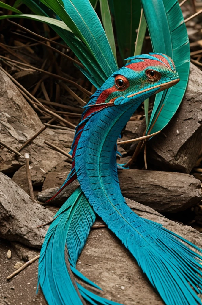 Ajolote Mexicano fusionado con un quetzal