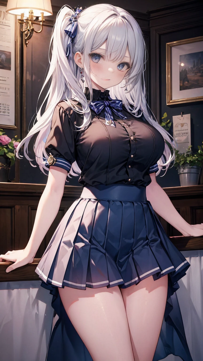 masterpiece, Highest quality,Super detailed,Big Breasts, Gal,mini skirt,Cowboy Shot,high school girl