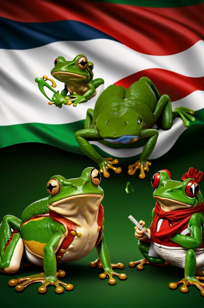 animated frog fighting in the independence of Mexico
