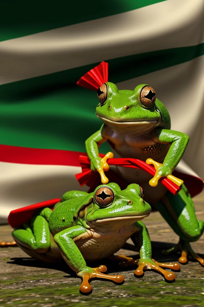 animated frog fighting in the independence of Mexico
