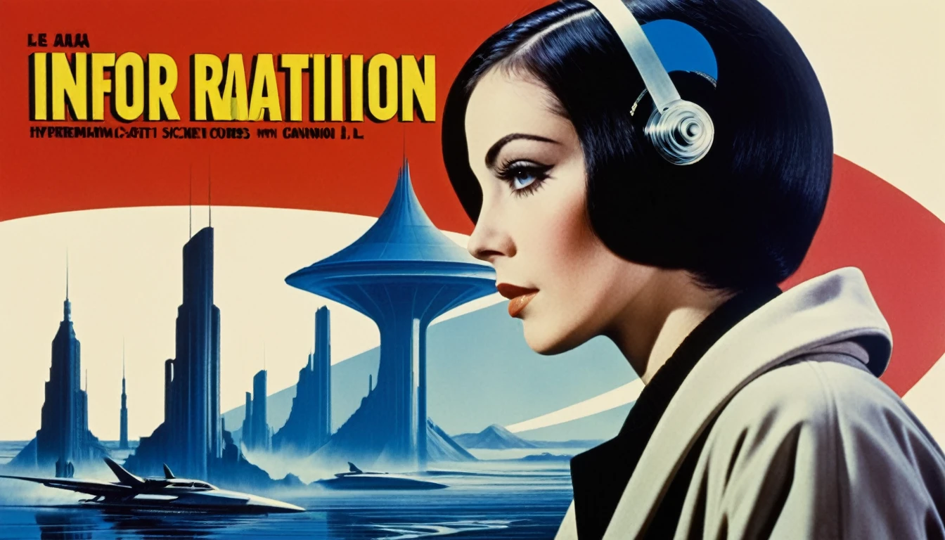 vintage retro futuristic style movie poster sci-fi movie, “information”, text is in sci fi fonts, human body silhouette, against floating codes, numbers and symbols, GLITCH. Hyperreal. Art by Frankenthaler, Cassatt, O'Keeffe Art by Vigée Le Brun, Alma Thomas, Gentileschi, Barbara Kruger, Lavinia Fontana, Dutch view, full body shot with Cannon EF 35mm f/1.4L II USM Lens. By Sem2ga.