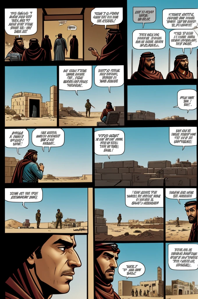 Comic about the Arab-Israeli conflict with 12 panels