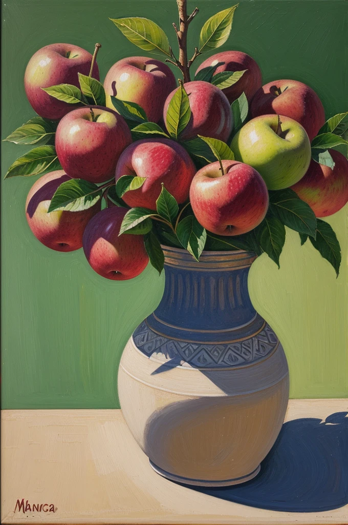 Una pintura barroca de una manzana