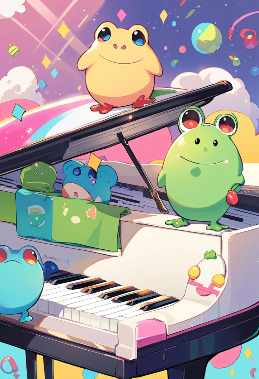 Frog Character、piano、cute、