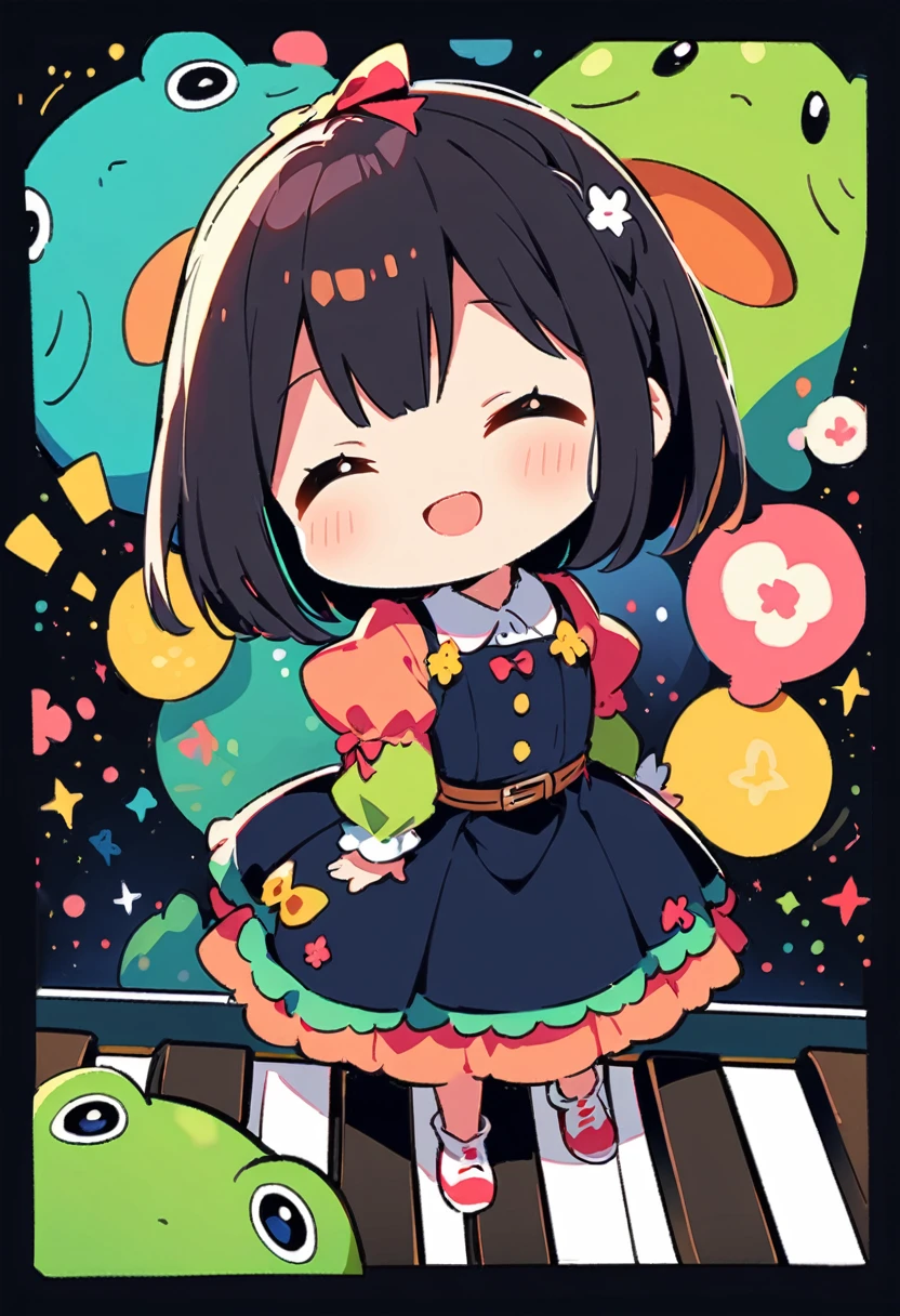 Frog Character、piano、cute、