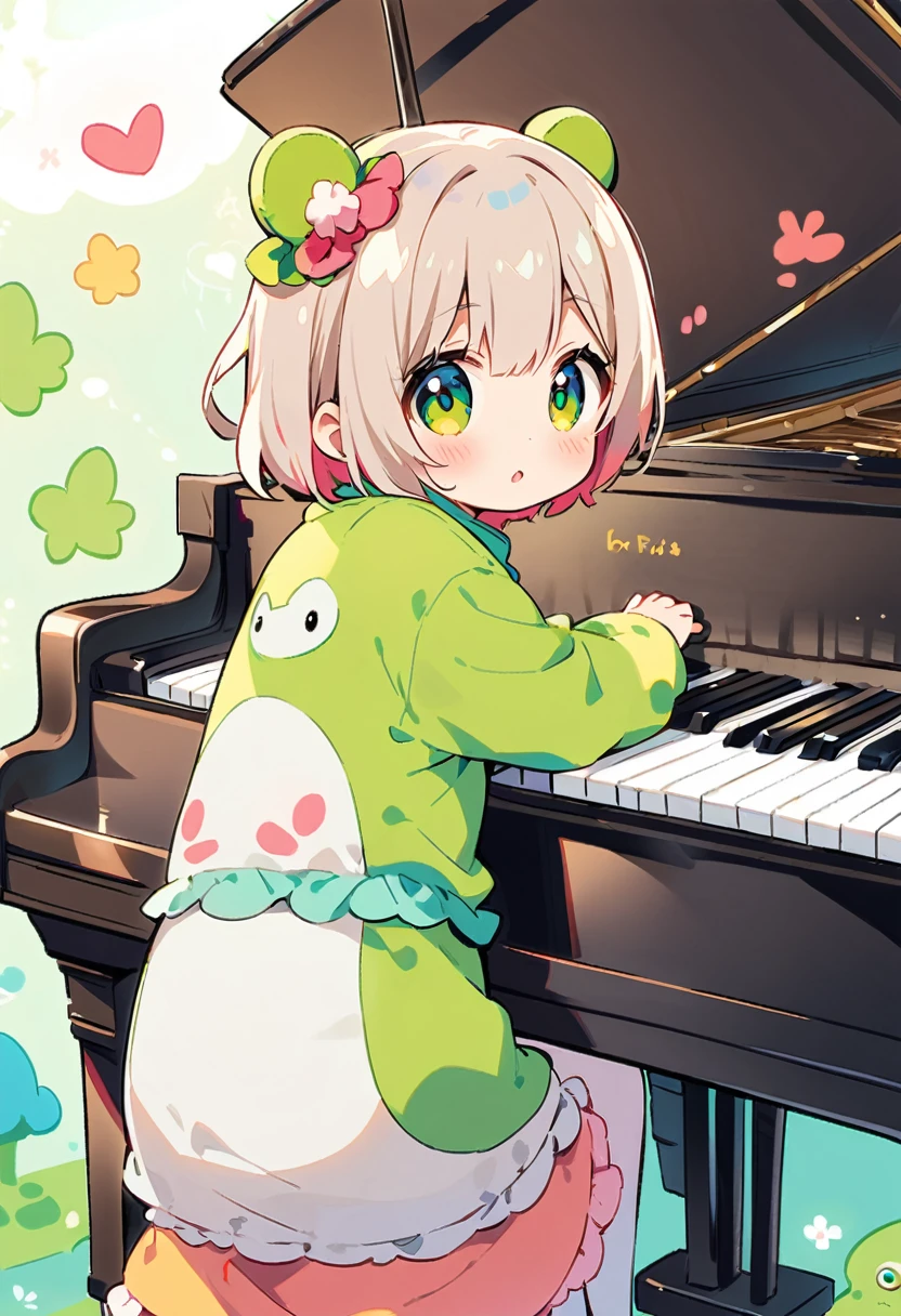 Frog Character、piano、cute、