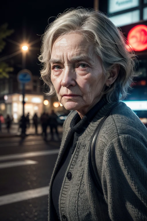 a elderly woman crossing the street, about to be hit by a bus, a young man tries to save her, detailed face, realistic, photorealistic, 8k, masterpiece, cinematic lighting, dramatic, heroic, hyper-realistic, intricate details, volumetric lighting, cinematic angle, striking pose, intense emotion, realistic skin textures, dynamic composition, compelling narrative