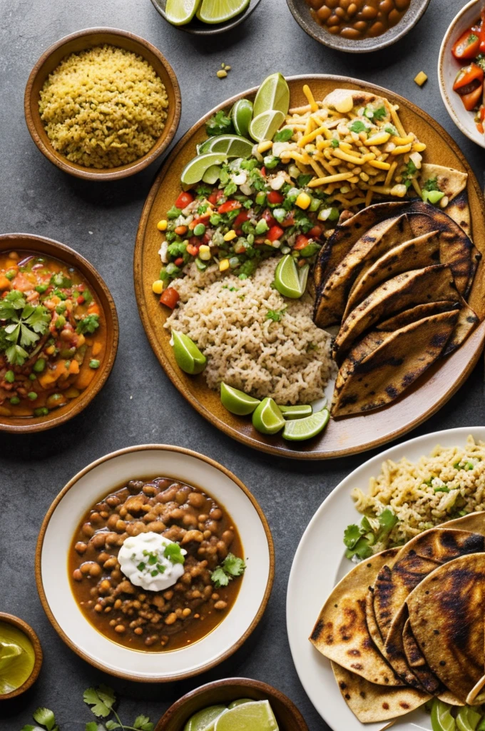Una portada que el titulo diga comida tradicional mexicana y tenga varios platillos mexicanos