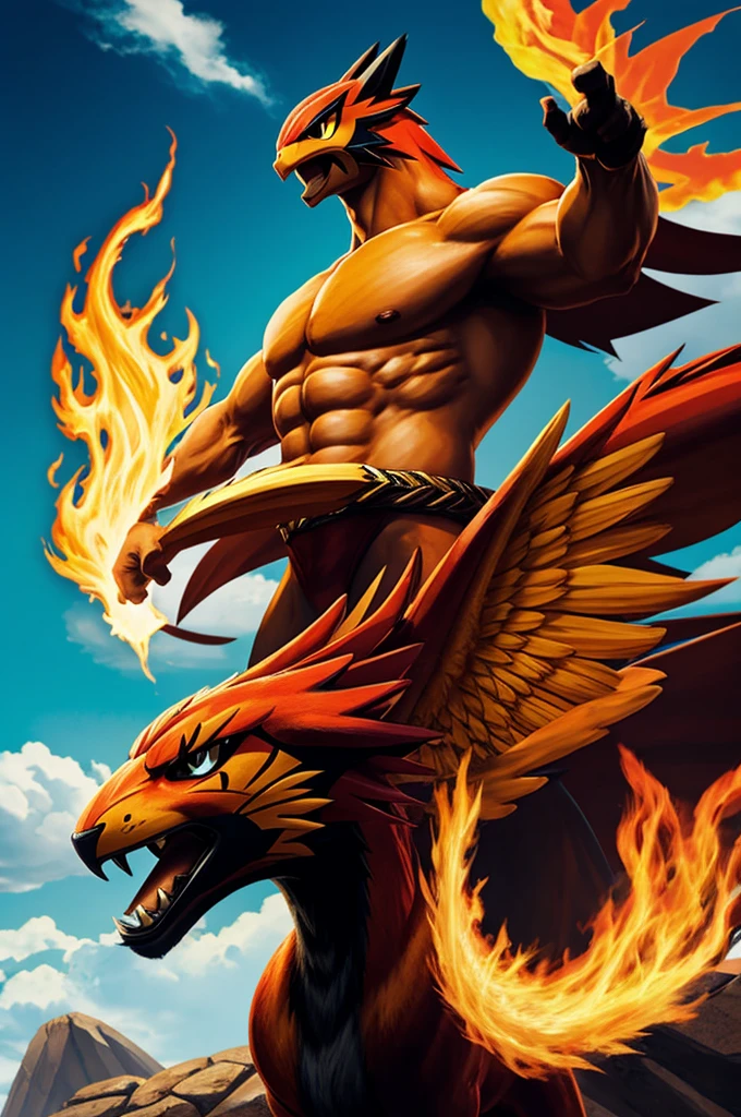 Jaguar with phoenix Pokémon