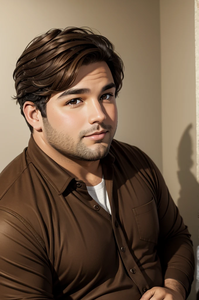 chubby male brown hair brown eyes