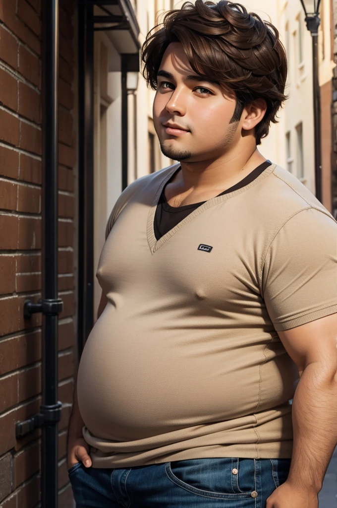 chubby male brown hair brown eyes