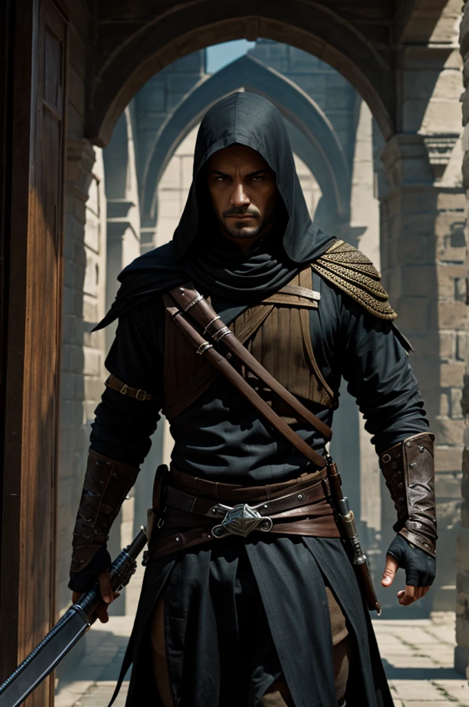 Create an Assassin&#39;s Creed book cover with the title Shadows of Betrayal and Redemption