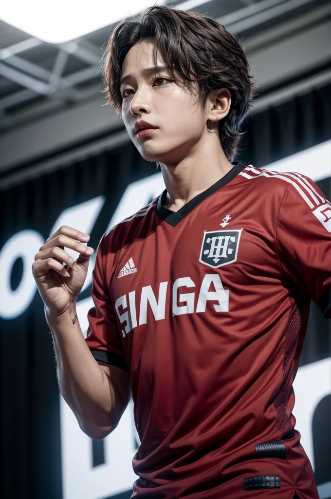 Han Jisung com camiseta do flamengo, Han Jisung, Han Stray Kids, Skz, Stray Kids, Han, Jisung Han