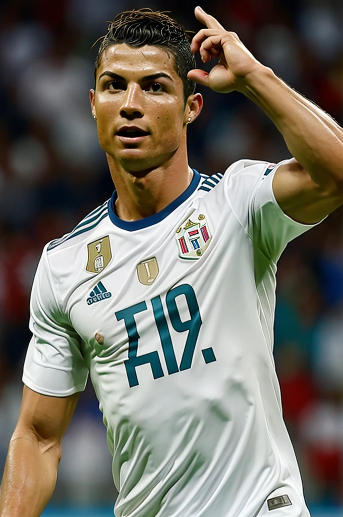 Cristiano Ronaldo con la camiseta de Paraguay