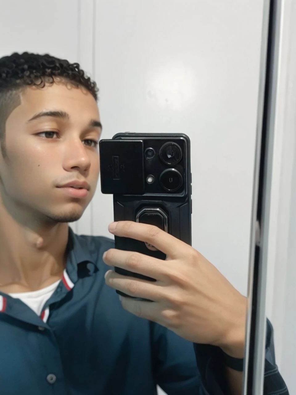 Menino 18 anos bonito, cabelo ondulado, with gold cord