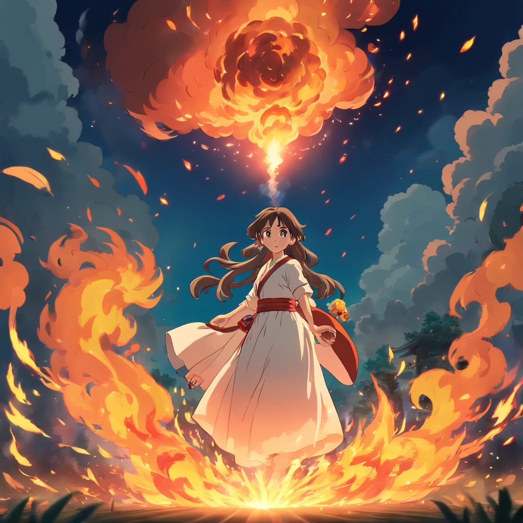 Niji Mode.  Magical fire in the form and state of smoke, smoky flames, smoke made from fire, texture of smoke, colors of fire.  After Effects, special effects, 3D animation.  Arcane special effects, Demon Slayer style powers.