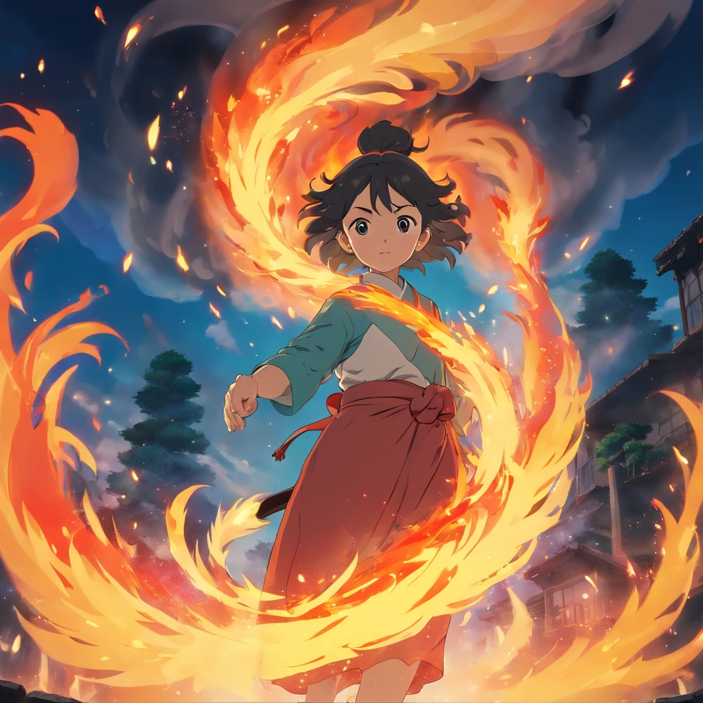 Niji Mode. Magical fire in the form and state of smoke, smoky flames, smoke made from fire, texture of smoke, colors of fire. After Effects, special effects, 3D animation. Arcane special effects, Demon Slayer style powers.