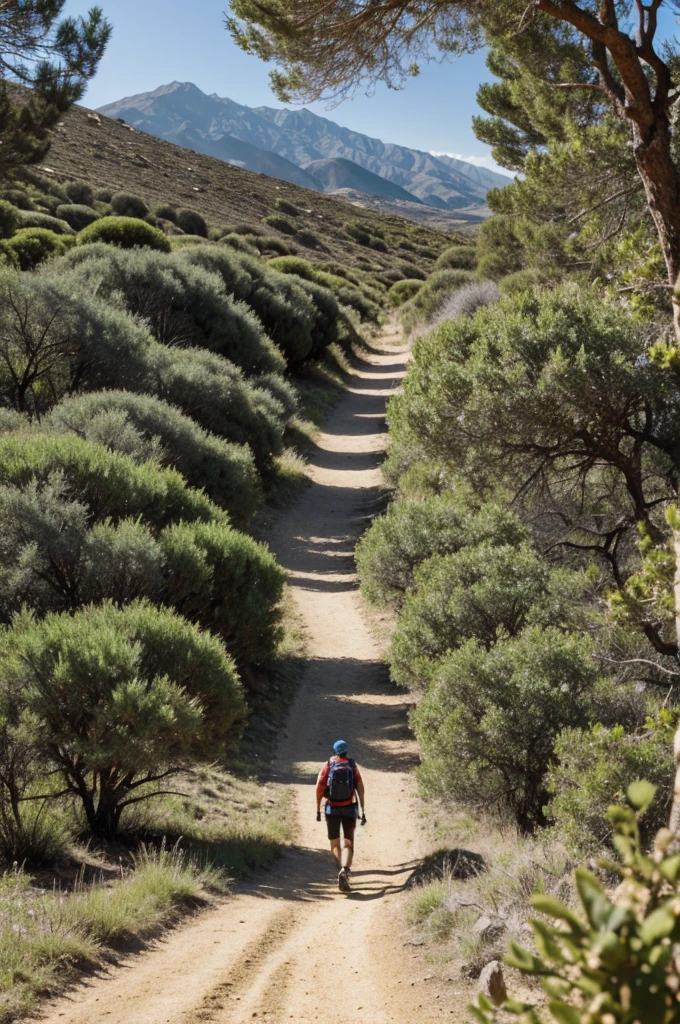 personas subiendo una colina empinada o caminando por un sendero dificil en la naturaleza
