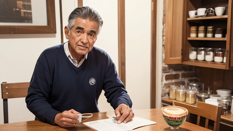 un anciano vendiendo cafe