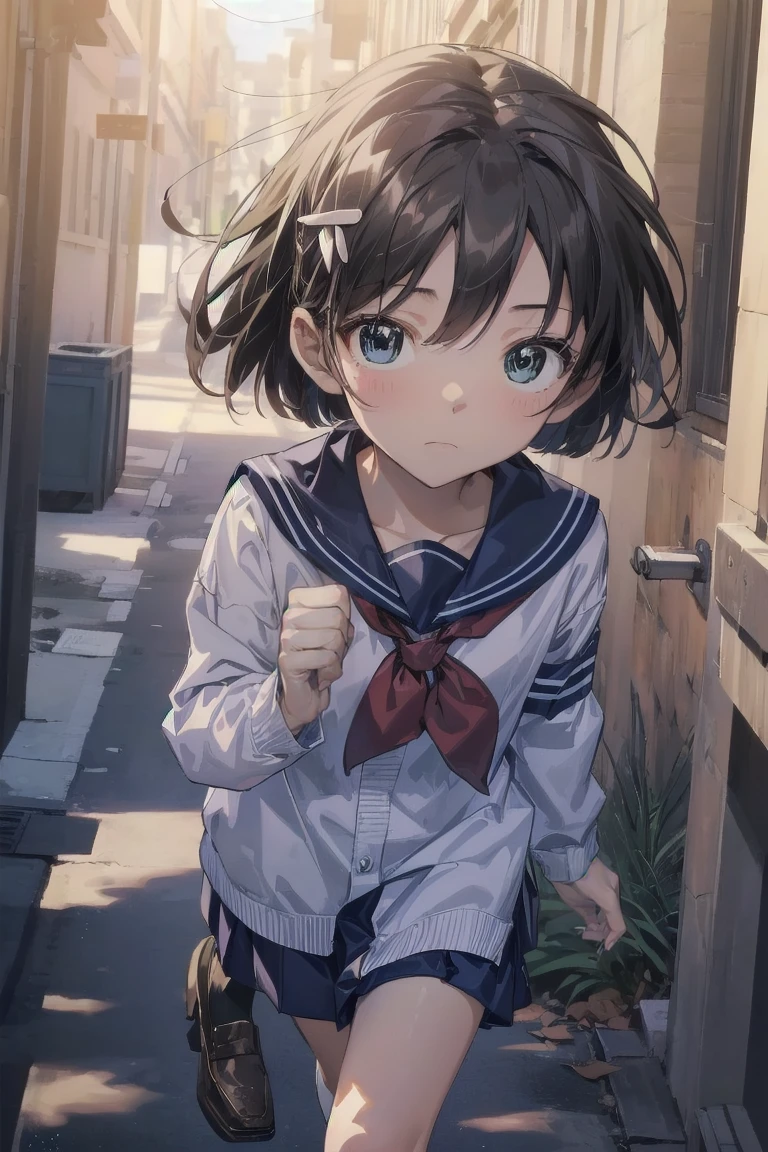 , highest quality, anime moe art style,Best Anime 8K Kona-chan Wallpaper,Pixiv contest winners,perfect anatomy, (Please draw a girl walking sleepily to school.. ),break, 1 girl, (alone,,,7 years old:1.3),kindergartener student, short hair, amount, (hair above one eye:1.7),All limbs, full finger,flat, chest, big eyes,Precise black eyes, hair clip, (sailor suit:1.5),(school uniform:1.5) skirt,On the way to school. break,Super detailed,High resolution,super dense skin, professional lighting,8K eye details, (cute illustration:1.2),blonde，blonde hair，No expression，(hair over one eye:1.5)， sleeveless sailor uniform, hyper-pregnant ****, big belly