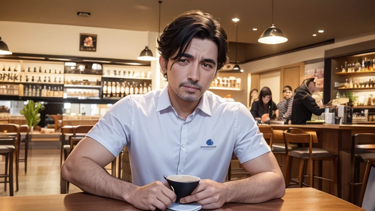 un vendedor de sacos de cafe humilde