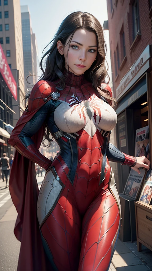 Evangeline Lilly、マーベルコミックの映画Poster、so beautiful、Movies about Spider-Man、sexy、whole body、Wearing a skirt、Premiere Date、Poster、belly buttonを突き出す、new york、She's wearing a ripped Spiderman suit、The suit is torn、Wearing a skirt、Red and black color scheme、dynamic、masterpiece、Highest quality、Super detailed、Very detailed、Delicate and beautiful shine、Ultra-high resolution、Cinematic、break、breakドロップ、(Torn clothes:1.5)、(Wet clothes:1.4)、Bare shoulders、Real Rain、Wet Hair、belly button、Exposed Skin、sexyな肩を披露