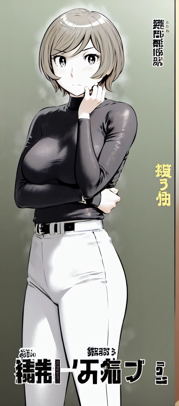 
Blonde Hair, (short hair:1.2),No sleeve、Black Shirt, turtleneck,White trousers、uniform、Black belt、((Illustration of a person))、Big Breasts、
View your viewers,, (Highest quality:1.3),One Girl, White pants、uniform、blue eyes、Tight black shirt、(masterpiece、Highest quality)、Highest quality, Ultra-high resolution, (((masterpiece))), alone, Sweat、Big eyes、Big Breasts、One Girl, Front view、Embarrassed face、Bronze colored hair、((short hair))、locker room、Stretch your arms out to the side、Good posture、Stand upright、Please stand up straight、Upper body close-up