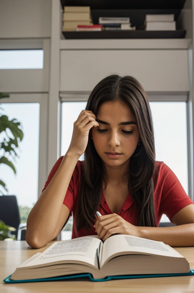 Persona esforzandose mientras estudia
