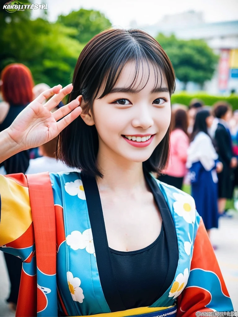 (Super cute Korean gal high school girl takes a photo 1.2)(grin,Smile)(Beautiful Sweat:1.1)(16k, RAW Photos, Highest quality, masterpiece: 1.2),(Mr.々Beautiful black hair with a simple hairstyle:1.2) Super detailed, Super Resolution, (Genuine, Genuine photos: 1.37), Portraiture, High-resolution RAW color photos, Professional photos, Very detailed, 8k wallpaper, Very detailed CG Unity 8k wallpaper, Very detailed beautiful girls, Very detailed faces, ((whole body)), beautiful woman, Huge breasts,(huge boobs:1.1) (Big Boobs:1.1),high school girl, Korean Girls,(K-POP Female Idols), (Idol-class beauty)(Beautiful high school girl:1.1)(花火が見れるshrineの夏祭り:1.2)(18-year-old)(Stylish kimono-style outfit:1.1)shrine,yukata,(NSFW)