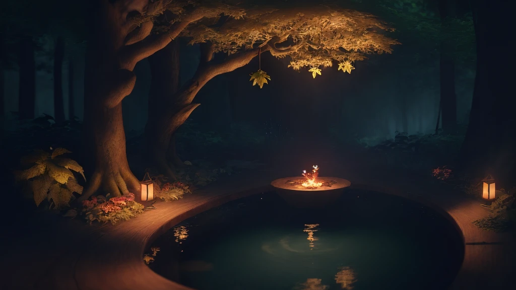 masterpiece, Highest quality, (Highly detailed CG synthesis 8k wallpaper), (Highest quality), (Best illustrations), (Best Shadow), glowing elf with a glowing deer, Drinking pool water, natureの要素 in forest theme. Mysterious Forest, Beautiful Forest, nature, Surrounded by flowers, delicate leaf and branch surrounded by fire Fly (natureの要素), (Jungle theme), (leaf), (branch), (fire Fly), (Particle Effects) Other 3D, Octane Rendering, Ray Tracing, Super detailed--v6, deer