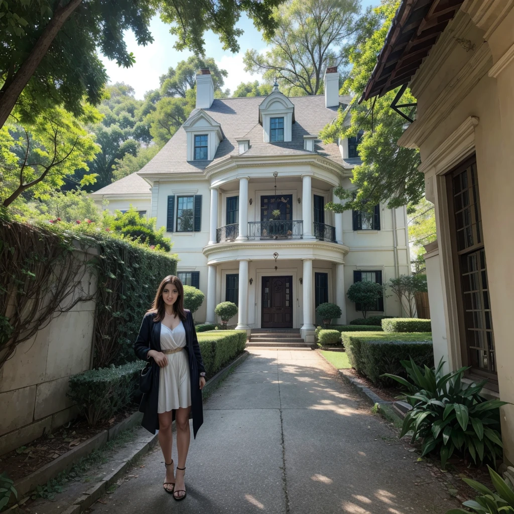 Chapter 11: The New Hope"Jill is at the entrance to the mansion, now free from the curse, looking at the house with a look of relief and satisfaction. The Mansion, embora ainda antiga, parece mais leve e menos opressiva. A luz do sol ilumina a cena, creating an environment of renewal and hope. Ao fundo, Caroline's presence is felt in a spiritual way, observing everything with a sense of mission accomplished."