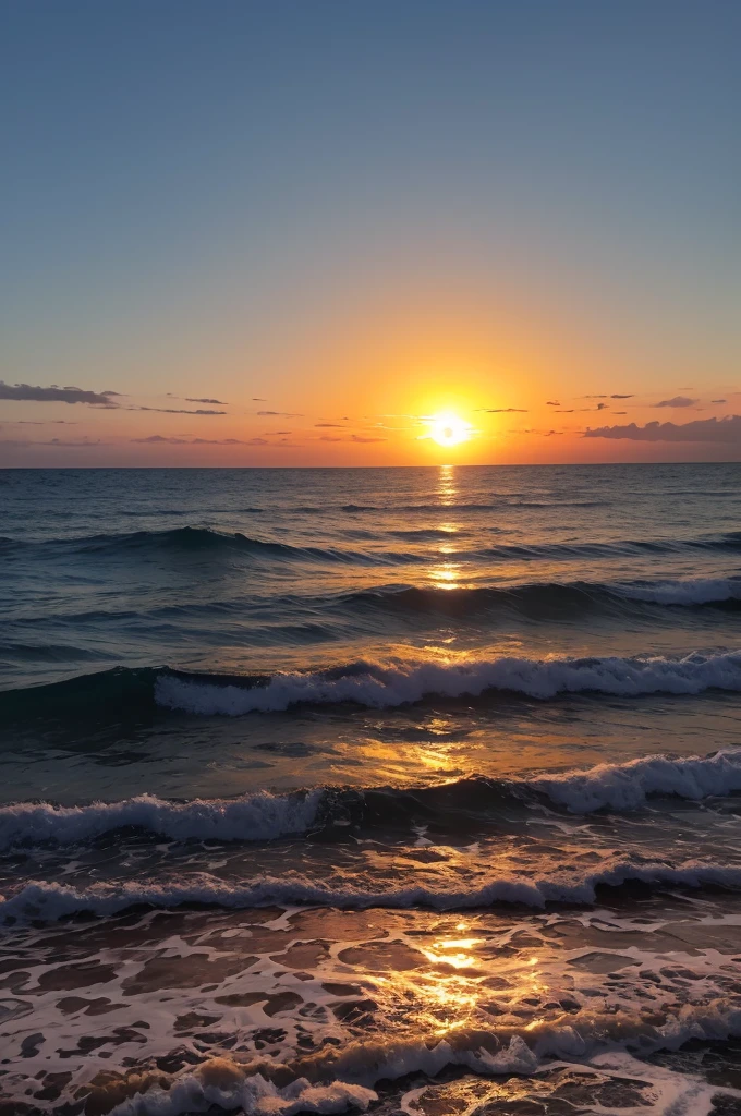 Imagem do nascer do sol no mar